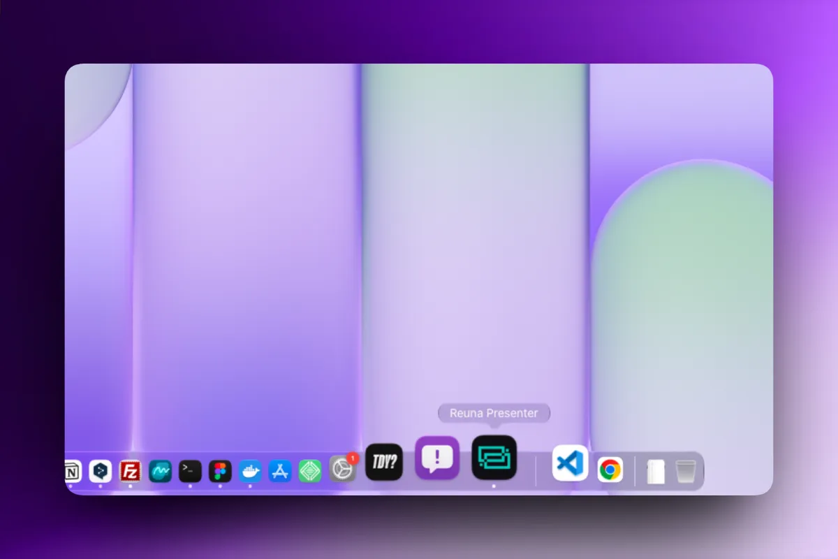 Illustration of an install icon turning into a shortcut on the dock